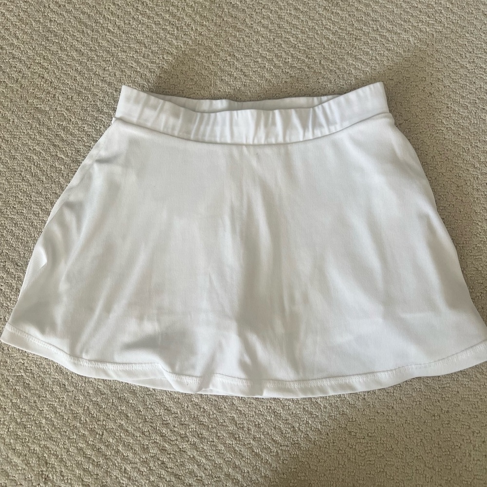Varley White Mini Skater Skirt for Athletic Activities
